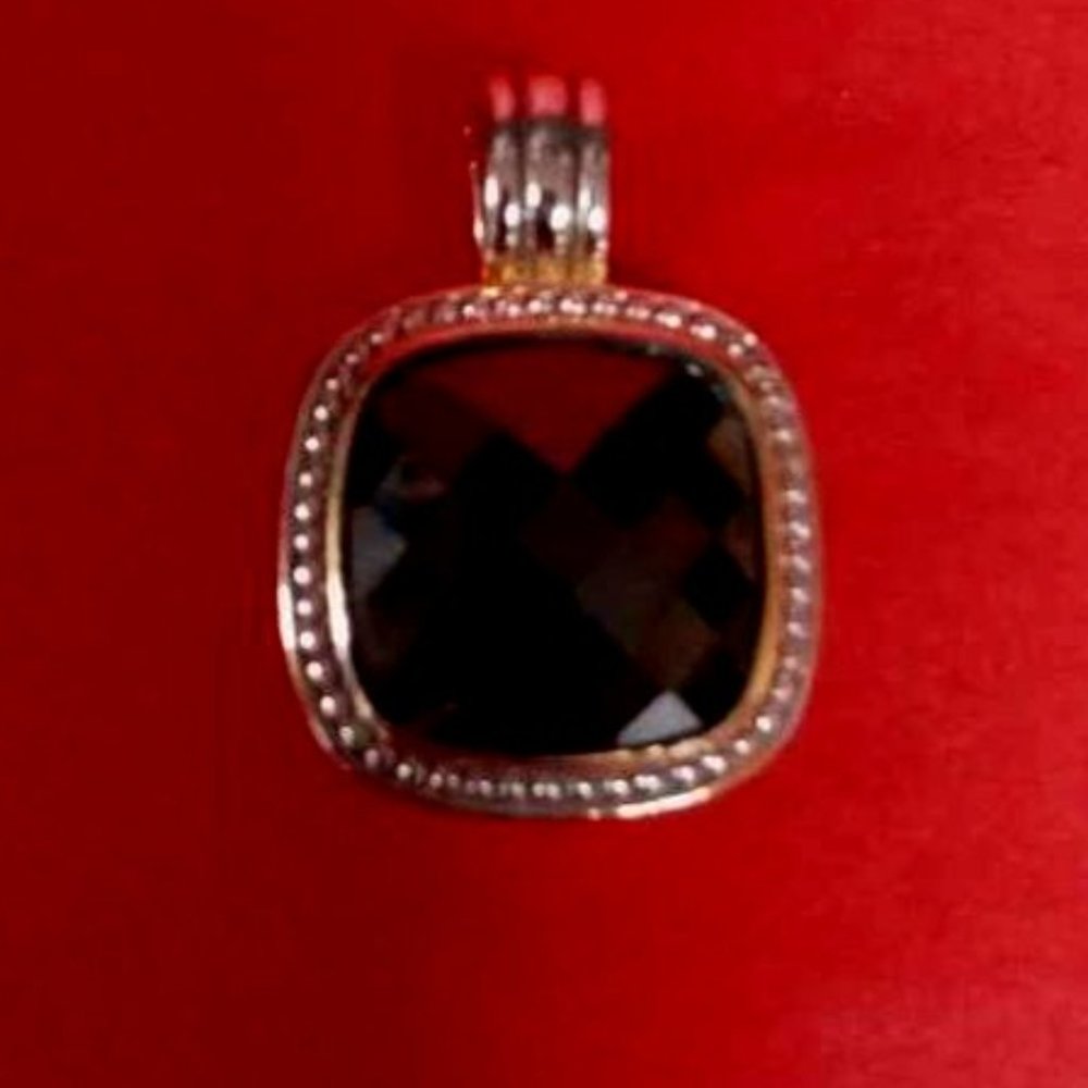 VINTAGE "BEST OF EVERYTHING" STATEMENT PENDANT NIB WITH DARK AMETHYST RHINESTONE